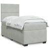 vidaXL Boxspringbett mit Matratze Hellgrau 90x200 cm Samt