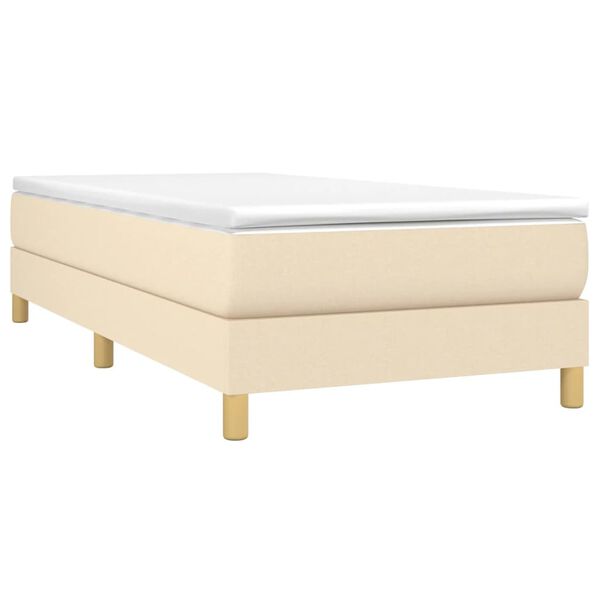 vidaXL Boxspringbettgestell Creme 90x190 cm Stoff