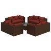 vidaXL 9-tlg. Garten-Lounge-Set mit Kissen Poly Rattan Braun