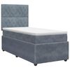 vidaXL Boxspringbett mit Matratze mit Kopfteil Dunkelgrau Einzeln Samt