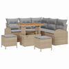vidaXL Garten-Sofa-Set mit Kissen mit Kissen 8 pcs Beige und Hellgrau