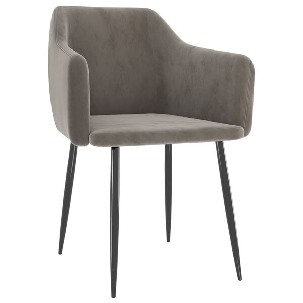 vidaXL Esszimmerst&uuml;hle 2 Stk. Hellgrau Samt