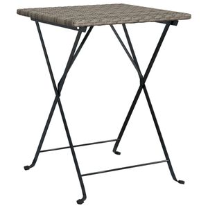 vidaXL Bistrotisch Klappbar Grau 55x54x71 cm Poly Rattan