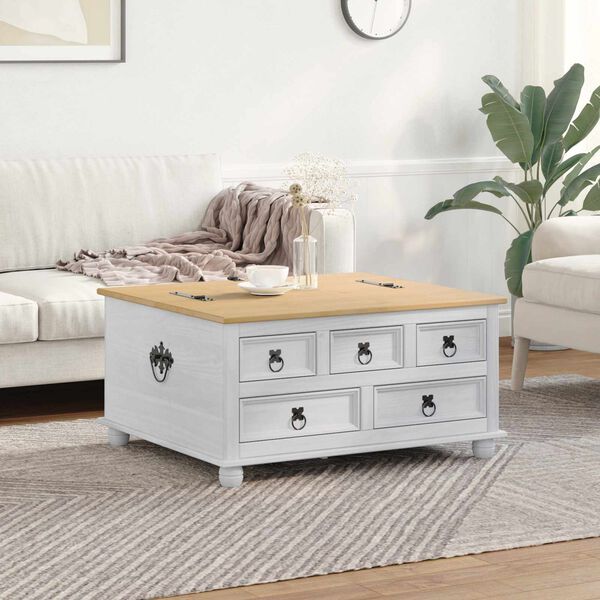 vidaXL Aufbewahrungsbox Wei&szlig; 90 x 78 x 45 cm Massives Kiefernholz