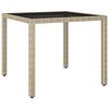 vidaXL 3-tlg. Garten-Essgruppe Poly Rattan und Hartglas Beige