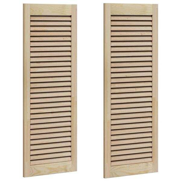 vidaXL Schrankt&uuml;r 2 pcs Natur 110 x 2,1 x 39,5 cm Massives Kiefernholz
