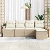 vidaXL Gartensofa-set Beige Poly-Rattan