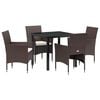 vidaXL Garten Essgruppe 5 stk. Braun Poly-Rattan