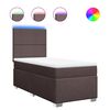 vidaXL Boxspringbett mit Matratze Dunkelbraun 80x200 cm Stoff