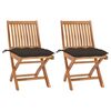 vidaXL Gartenst&uuml;hle 2 Stk. mit Taupe Kissen Massivholz Teak
