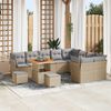 vidaXL Garten-Sofa-Set mit Kissen 12 pcs Beige und Hellgrau