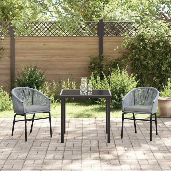 vidaXL Garten Essgruppe 3 pcs Anthrazit Pulverbeschichteter Stahl