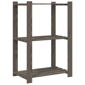 vidaXL Lagerregal mit 3 B&ouml;den Grau 60x38x90 cm Massivholz Kiefer