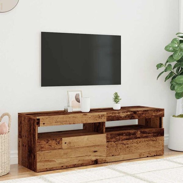 vidaXL TV-Schrank mit LED Altholz-Optik 120x35x40 cm Holzwerkstoff