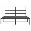vidaXL Bettgestell mit Kopfteil Metall Schwarz 140x200 cm