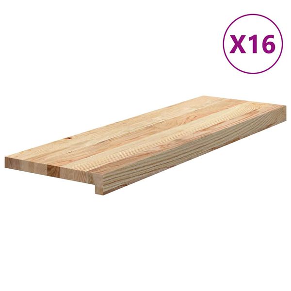 vidaXL Treppenstufen 16 Stk. Unbehandelt 80x30x2 cm Massivholz Eiche