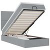 vidaXL Ottoman-Bett mit Matratze & LEDs Hellgrau 90x190 cm Stoff