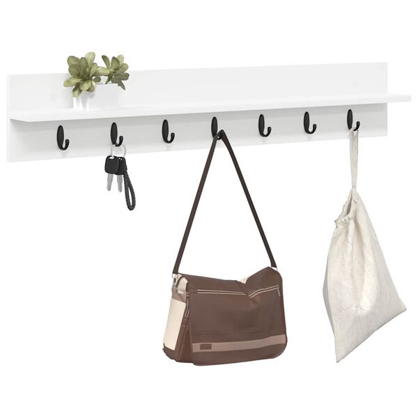 vidaXL Wandmontierter nachttisch Wei&szlig; 100 x 10,5 x 18 cm Holzwerkstoff