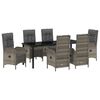 vidaXL Garten Essgruppe 7 stk. Grau Poly-Rattan
