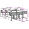 vidaXL 7-tlg. Garten-Essgruppe mit Kissen Grau Poly Rattan