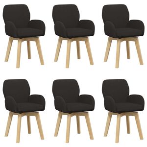 vidaXL Drehstuhl Esszimmer 6 pcs Boucl&eacute; Schwarz 54 x 58 x 87 cm
