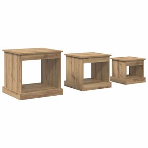 vidaXL Couchtisch 3 stk. Artisan-Eiche 48 x 45 x 45 cm Holzwerkstoff