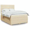 vidaXL Boxspringbett mit Matratze Creme 140x200 cm Stoff
