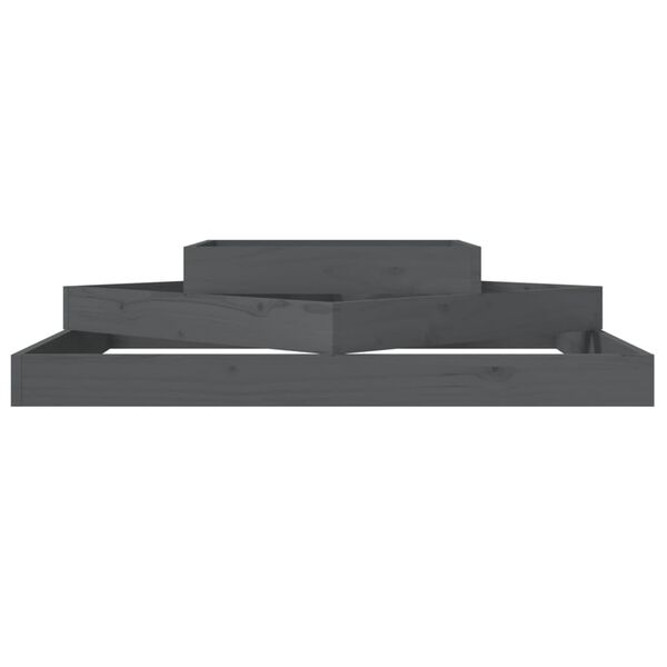 vidaXL Pflanzk&uuml;bel Grau 112x112x27 cm Massivholz Kiefer