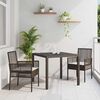 vidaXL Garten Essgruppe 3 pcs Braun Poly-Rattan