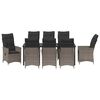 vidaXL Garten Essgruppe mit Kissen 9 pcs Grau Poly-Rattan