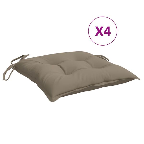 vidaXL Stuhlkissen 4 Stk. Taupe 40x40x7 cm Oxford-Gewebe