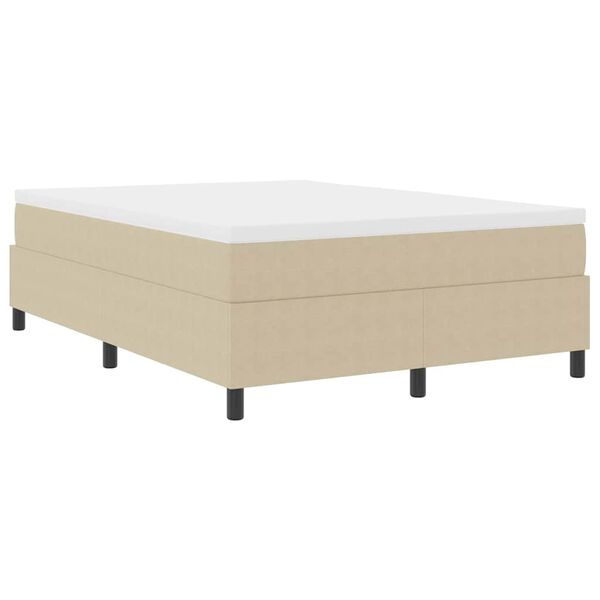 vidaXL Boxspringbett Hellgrau und Wei&szlig; 140 x 190 cm Cordstoff