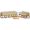 vidaXL Outdoor-Sofagarnitur mit Kissen 8 pcs Natur und Beige