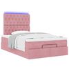 vidaXL Ottoman-Bett mit Matratzen & LEDs Rosa 120x200 cm Samt