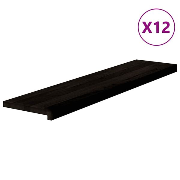 vidaXL Treppenstufen 12 Stk. Dunkelbraun 110x25x2 cm Massivholz Eiche