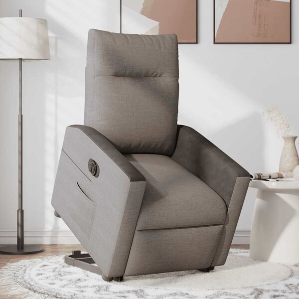 vidaXL Relaxsessel mit Aufstehhilfe Elektrisch Taupe Stoff