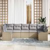 vidaXL Gartensofa-set Beige Poly-Rattan