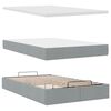vidaXL Ottoman-Bett mit Matratze & LEDs Hellgrau 120x200 cm Stoff