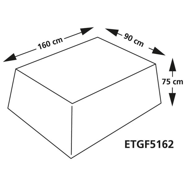Eurotrail Schutzh&uuml;lle f&uuml;r Gartentisch 160x90x75 cm Grau