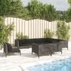 vidaXL 9-tlg. Garten-Lounge-Set mit Kissen Poly Rattan Dunkelgrau