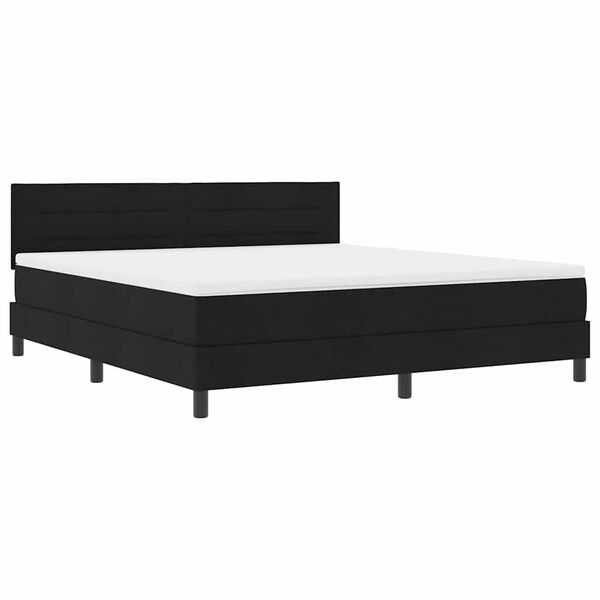 vidaXL Boxspringbett mit Matratze Schwarz 180 x 200 cm Stoff