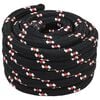 vidaXL Bootsseil 5 m 3 Schwarz und Rot PP