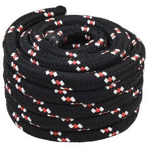 vidaXL Bootsseil 5 m 3 Schwarz und Rot PP