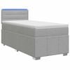 vidaXL Boxspringbett mit Matratze Hellgrau 80 x 200 cm Stoff