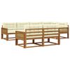 vidaXL Outdoor-Sofagarnitur 8 stk. Natur und Creme