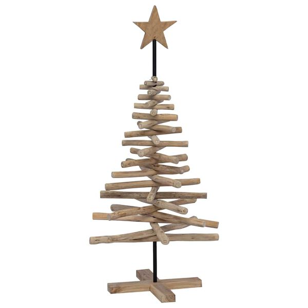 vidaXL Weihnachtsbaum mit Ständer Braun 120 cm Massivholz Teak