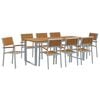 vidaXL Garten Essgruppe 9 stk. Grau 200 x 90 x 75 cm Massivholz Akazie