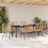 vidaXL Garten Essgruppe 7 pcs Braun Poly-Rattan