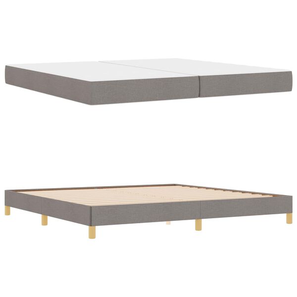 vidaXL Boxspringbett mit Matratze Taupe 200 x 200 cm Stoff