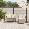 vidaXL 3-tlg. Garten-Sofagarnitur mit Kissen Beige Poly Rattan